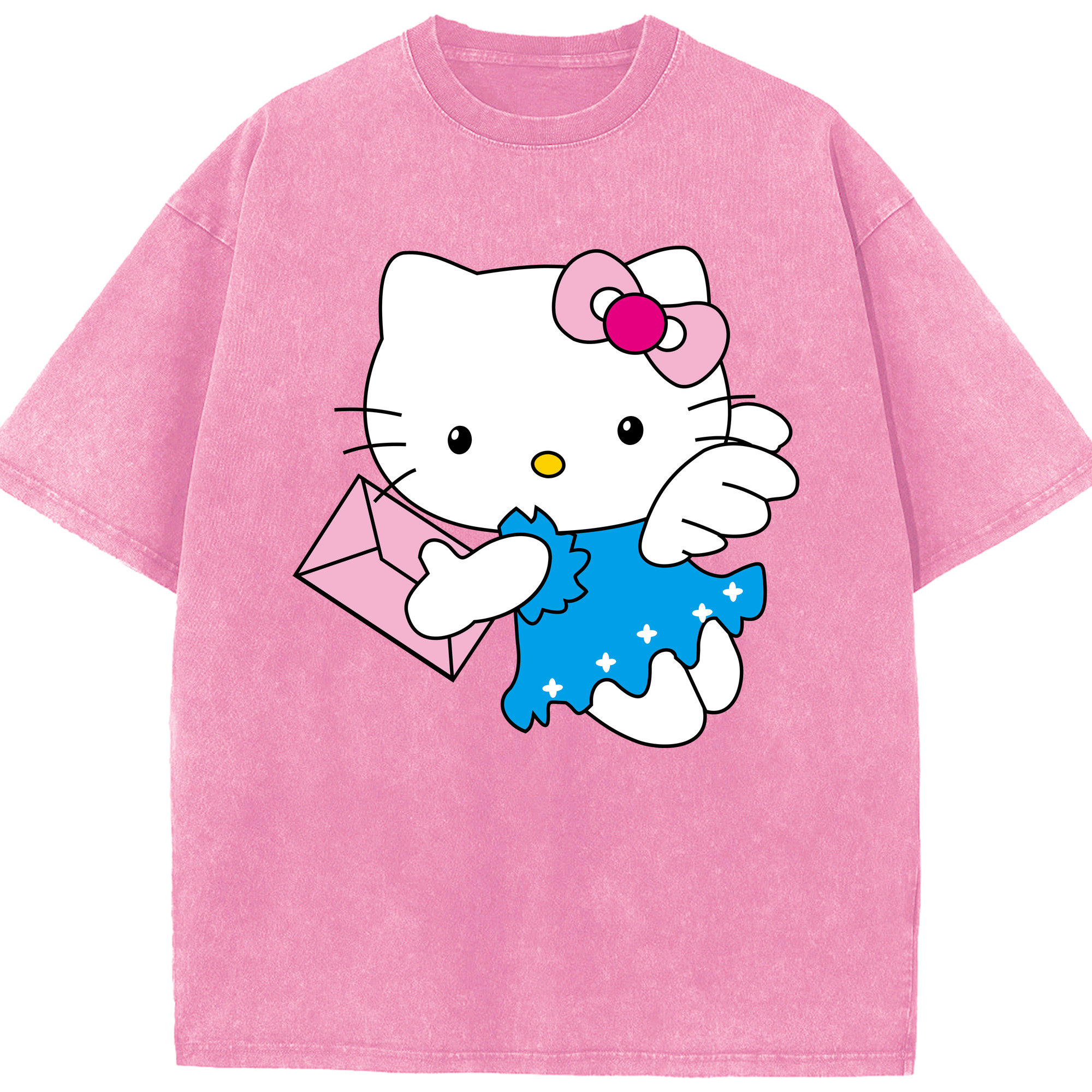 （画像用） Hello Kitty ハローキティ 綿100% ヴィンテージ風 半袖Tシャツ（フロントプリント）